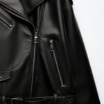 Women 2022 Spring Fashion Black Faux Leather Jacket Ladies Casual Zipper Biker Coat Female Autumn Loose 2
