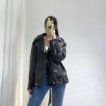Fashion Black Faux Leather Jacket Ladies 5 Women 2022 Spring Fashion Black Faux Leather Jacket Ladies Casual Zipper Biker Coat Female Autumn Loose 4
