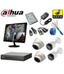 Dahua 4 CCTV Camera Full Package With Monitor & Accessories