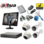 Dahua 4 CCTV Camera Full Package With Monitor & Accessories