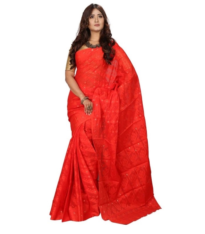 Jamdani Silk With Thread Work Saree Jamdani Silk With Thread Work Saree