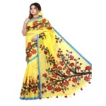 Pure Basunti Muslin Silk Sharee